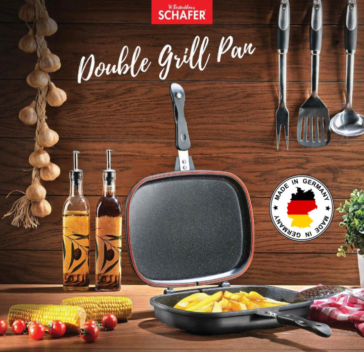 Schafer Double Grill Pan  مقلاة الشواء الألمانية